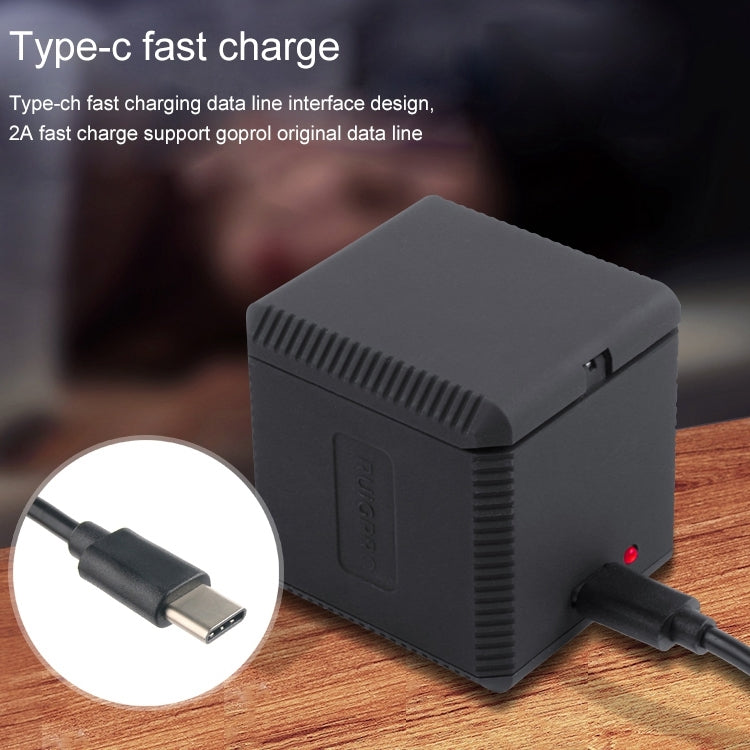 RUIGPRO Caja de cargador de carcasa de baterías triples USB con cable USB y luz indicadora LED para GoPro HERO6 /5