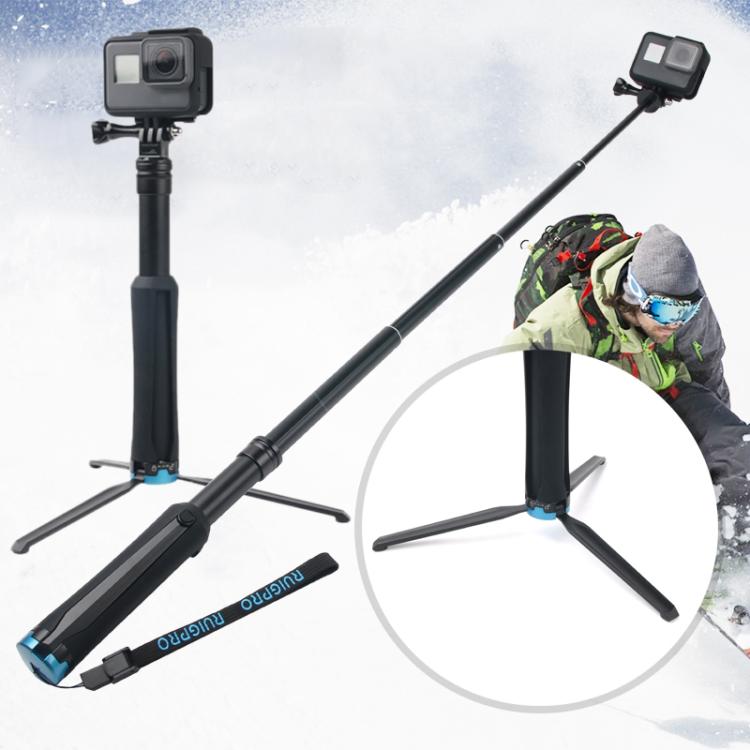 Soporte para trípode plegable portátil Selfie Monopod Stick para GoPro Hero11 Black / HERO10 Black / HERO9 Black /HERO8 / HERO7 /6/5/5 Session /4 Session /4/3+ /3/2/1, Insta360 ONE R, DJI Osmo Actiony otras cámaras de acción, longitud: 23,5-81 cm, RUIGPRO