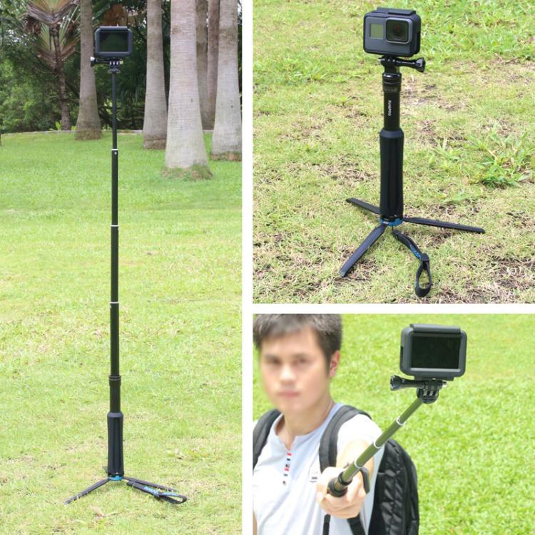 Soporte para trípode plegable portátil Selfie Monopod Stick para GoPro Hero11 Black / HERO10 Black / HERO9 Black /HERO8 / HERO7 /6/5/5 Session /4 Session /4/3+ /3/2/1, Insta360 ONE R, DJI Osmo Actiony otras cámaras de acción, longitud: 23,5-81 cm, RUIGPRO