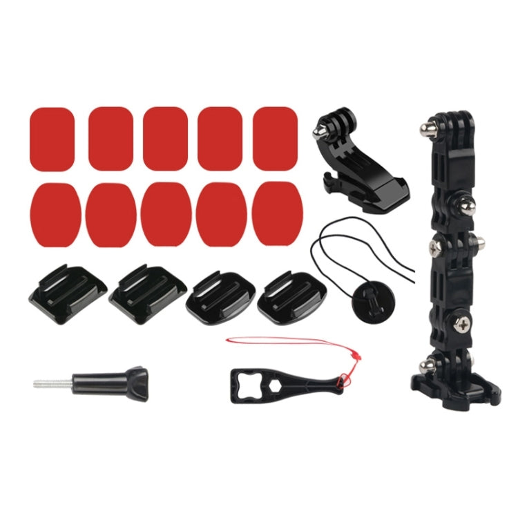 Juego de montaje fijo con brazo multiarticulación adhesivo para casco de ciclismo con soporte de hebilla con gancho en J y tornillo para DJI Osmo Action, GoPro HERO10 Black /9 Black / HERO8 Black /7/6/5/5 Session /4 Session /4/3+ /3/2/1, Xiaoyi y otras...