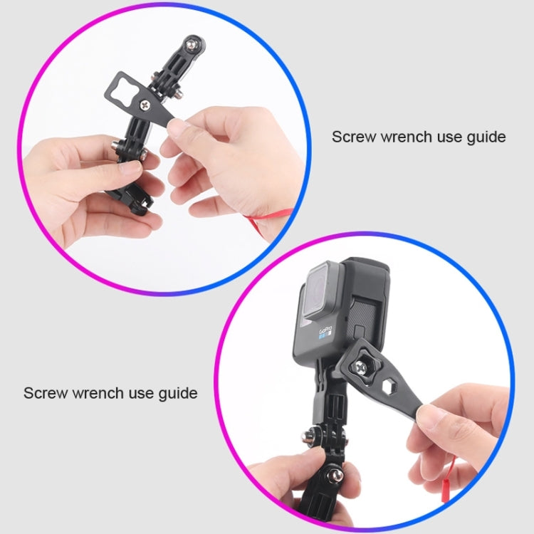 Juego de montaje fijo con brazo multiarticulación adhesivo para casco de ciclismo con soporte de hebilla con gancho en J y tornillo para DJI Osmo Action, GoPro HERO10 Black /9 Black / HERO8 Black /7/6/5/5 Session /4 Session /4/3+ /3/2/1, Xiaoyi y otras...