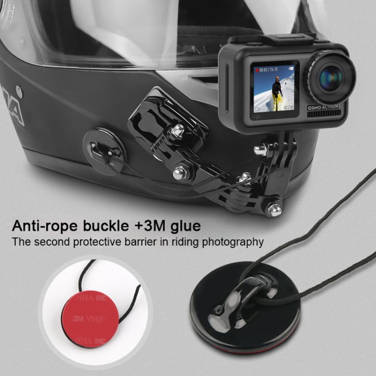 Juego de montaje fijo con brazo multiarticulación adhesivo para casco de ciclismo con soporte de hebilla con gancho en J, adaptador y tornillo para DJI Osmo Action, GoPro HERO10 Black /9 Black / HERO8 Black /7/6/5/5 Session /4 Session /4/3+ /3 /2 /1, X...