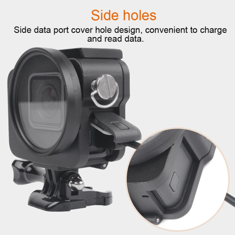 Carcasa protectora de aleación de aluminio CNC con marco de seguro y lente UV de 52 mm para GoPro HERO7 Black /6 /5, 52mm UV Black, 52mm UV Blue, 52mm UV Red