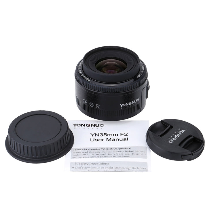 YONGNUO YN35MM F2C 1:2 AF/MF Lente gran angular fija/principal de enfoque automático para lentes Canon EOS EF, YN35mm F2C