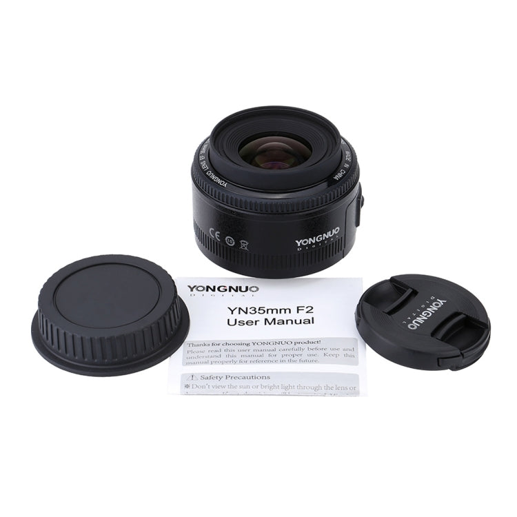 YONGNUO YN35MM F2N 1:2 AF/MF Lente gran angular fija/principal de enfoque automático para cámaras Nikon DSLR, YN35mm F2N
