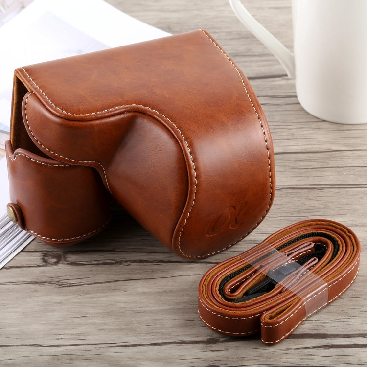 Funda de cuero PU para cámara de cuerpo completo con correa para Sony A6300, For Sony A6300