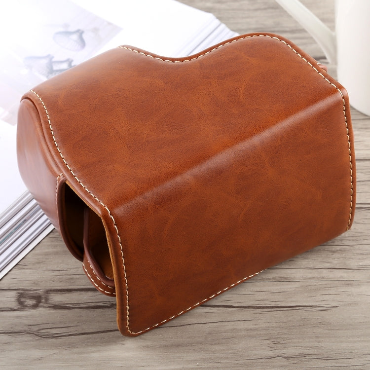 Funda de cuero PU para cámara de cuerpo completo con correa para Sony A6300, For Sony A6300