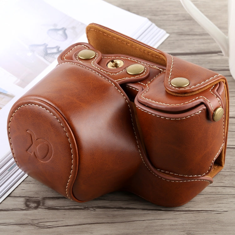Funda de cuero PU para cámara de cuerpo completo con correa para Sony A6300, For Sony A6300