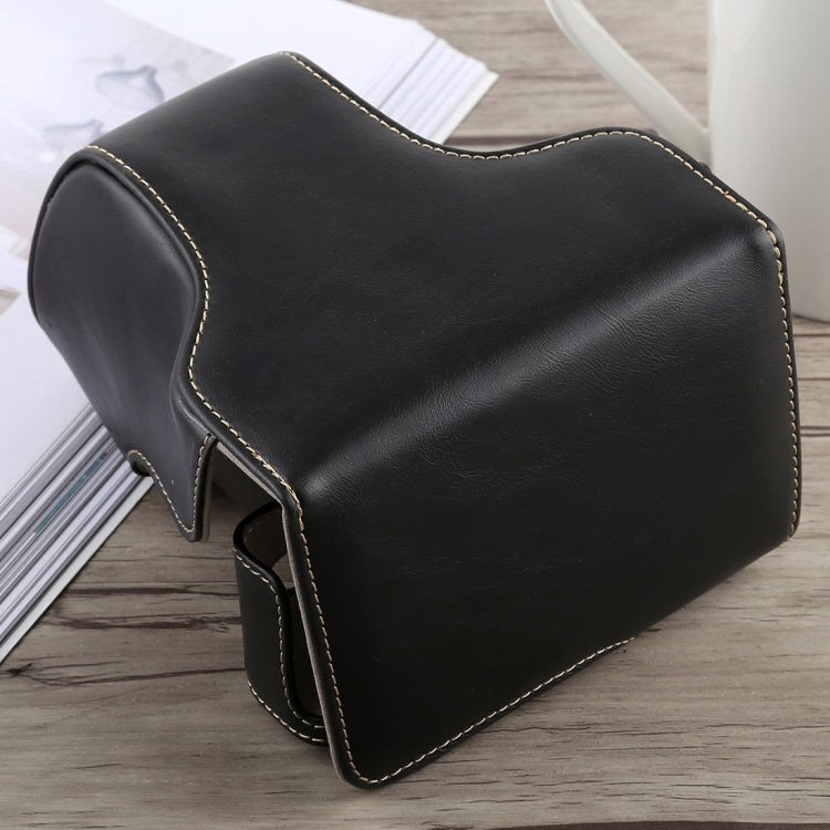 Funda de cuero PU para cámara de cuerpo completo con correa para Fujifilm X-A5, For FUJI X-A5, For FUJI  X-A5