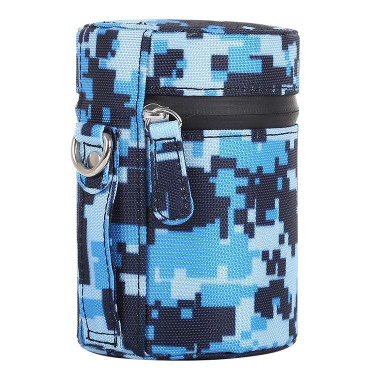 Estuche para lentes pequeño de color camuflaje, caja de tela con cremallera para lentes de cámara DSLR, tamaño: 11x8x8cm