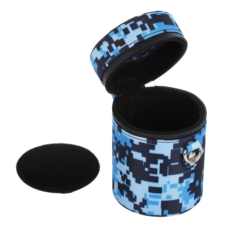Estuche para lentes pequeño de color camuflaje, caja de tela con cremallera para lentes de cámara DSLR, tamaño: 11x8x8cm