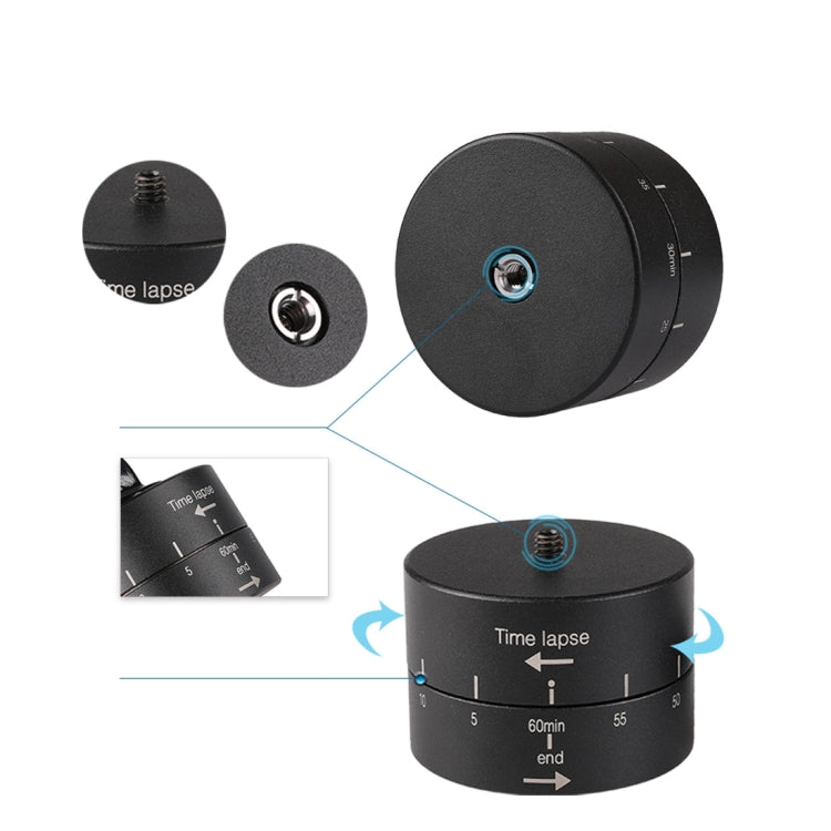 Adaptador de cabeza de trípode estabilizador de lapso de tiempo de 360 grados de rotación automática de 60 minutos para GoPro, 60 Minutes