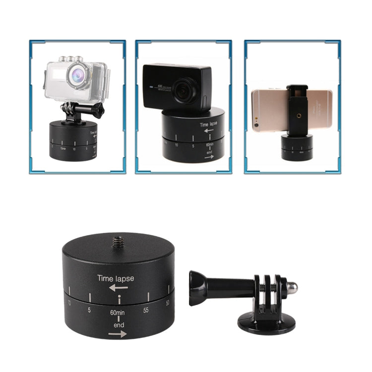 Adaptador de cabeza de trípode estabilizador de lapso de tiempo de 360 grados de rotación automática de 60 minutos para GoPro, 60 Minutes