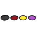 JUNESTAR Filtro de lente profesional 4 en 1 de 52 mm (ND2-400 + rojo + amarillo + FLD / morado) para GoPro HERO5 / 4s / 4/3+ / 3/2 y Xiaomi Xiaoyi Yi I / II 4K y cámara de acción deportiva SJCAM, 4 in 1 52mm Lens