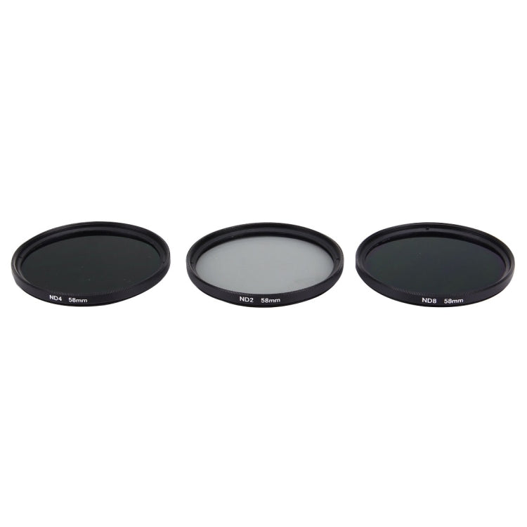 JUNESTAR Kits de filtros ND de filtro de lente profesional de 58 mm (ND2 + ND4 + ND8) para cámaras de acción deportivas GoPro y Xiaomi Xiaoyi Yi y SJCAM, 3 in 1 ND Filter