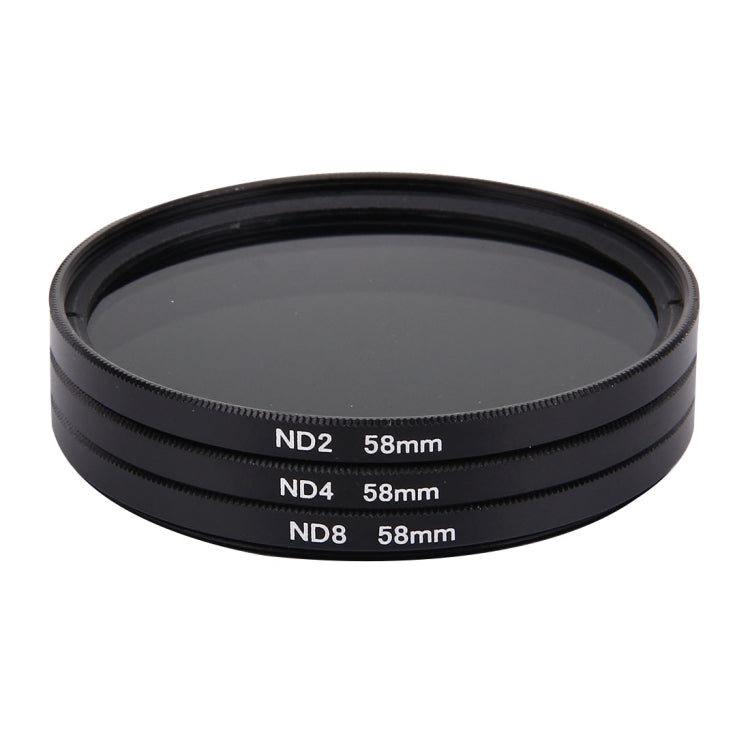 JUNESTAR Kits de filtros ND de filtro de lente profesional de 58 mm (ND2 + ND4 + ND8) para cámaras de acción deportivas GoPro y Xiaomi Xiaoyi Yi y SJCAM, 3 in 1 ND Filter