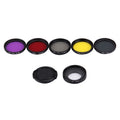 JUNESTAR Filtro de lente profesional 7 en 1 de 37 mm (CPL + UV + ND4 + rojo + amarillo + FLD / morado) y tapa protectora de lente para cámara de acción deportiva GoPro HERO4 / 3+ / 3, 7 in 1
