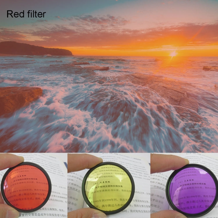JUNESTAR Filtro de lente profesional 7 en 1 de 37 mm (CPL + UV + ND4 + rojo + amarillo + FLD / morado) y tapa protectora de lente para cámara de acción deportiva GoPro HERO4 / 3+ / 3, 7 in 1
