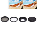 JUNESTAR Filtro de lente profesional 4 en 1 de 40,5 mm (CPL + UV) y anillo adaptador de carcasa impermeable y tapa protectora de lente para cámara de acción deportiva GoPro HERO4 / 3+ / 3, 4 in 1 40.5mm Lens