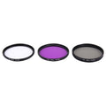 JUNESTAR Filtro de lente profesional 3 en 1 de 58 mm (CPL + UV + FLD / Púrpura) para cámara de acción deportiva GoPro y Xiaomi Xiaoyi Yi, 3 in 1
