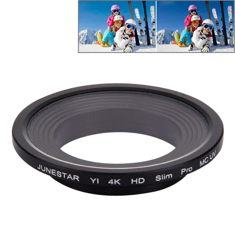 JUNESTAR para Xiaomi Xiaoyi Yi II 4K Cámara de acción deportiva Filtro de lente MCUV profesional HD delgado, MCUV Lens Filter
