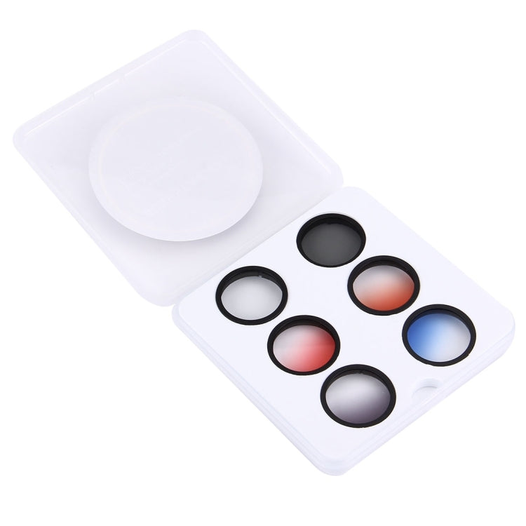 JUNESTAR Filtro de lente profesional 6 en 1 de 34 mm (CPL + UV + Rojo gradual + Naranja gradual + Azul gradual + Gris gradual) para DJI Phantom 3 y 4