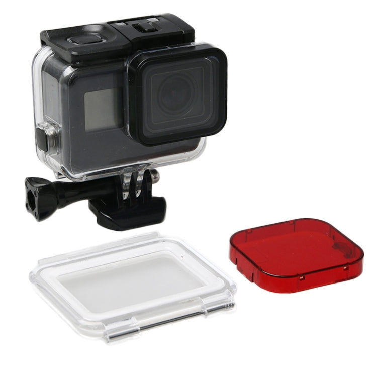 Para GoPro HERO6 /5 Negro 60 m Carcasa impermeable subacuática Estuche de buceo con pantalla táctil Puerta trasera y filtro / hebilla Montaje básico y tornillo, sin necesidad de desmontar la lente, 60m Waterproof