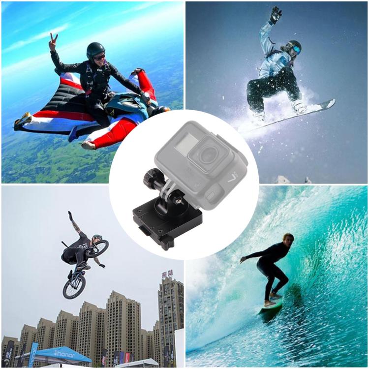 GP244-B Soporte de aluminio para GoPro Hero11 Black / HERO10 Black /9 Black /8 Black /7/6/5/5 Session /4 Session /4/3+ /3/2/1, DJI Osmo Action y otras cámaras de acción yBase de montaje NVG, GP244-B