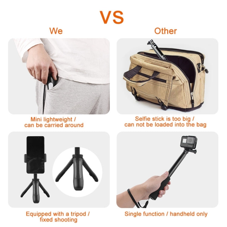 GP446 Mini trípode fijo multifuncional para GoPro Hero11 Black / HERO10 Black /9 Black /8 Black /7/6/5/5 Session /4 Session /4/3+ /3/2/1, DJI Osmo Action y otras cámaras de acción, GP446 (Black), GP446 (Grey), GP446 (Blue), GP446 (Red)