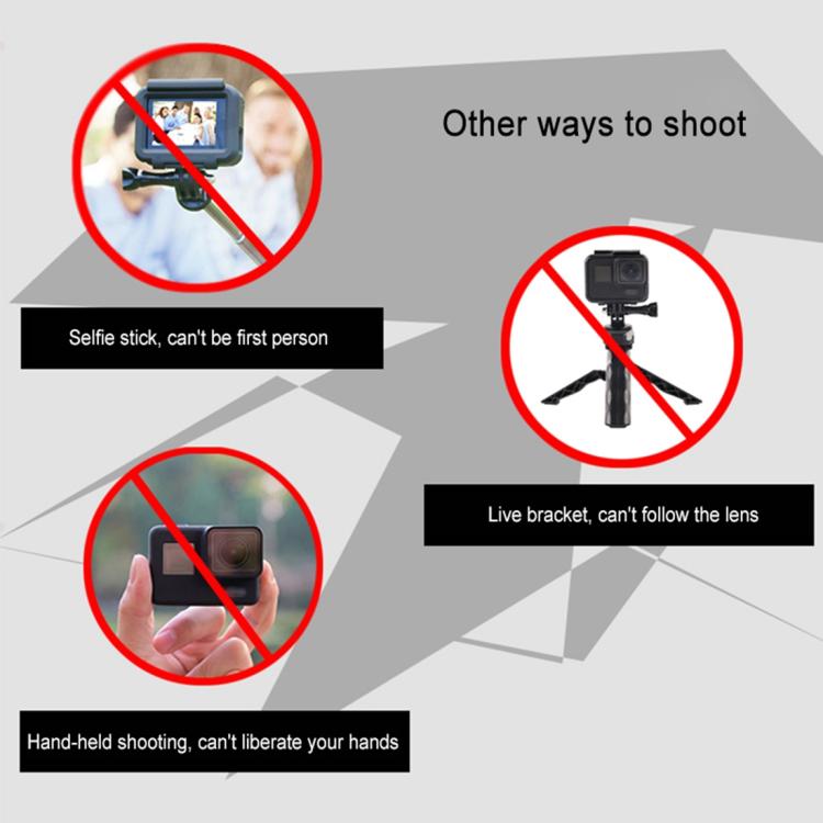 Soporte de disparo fijo para cuello de cámara GP458 para GoPro Hero11 Black / HERO10 Black /9 Black /8 Black /7/6/5/5 Session /4 Session /4/3+ /3/2/1, DJI Osmo Action y otras cámaras de acción