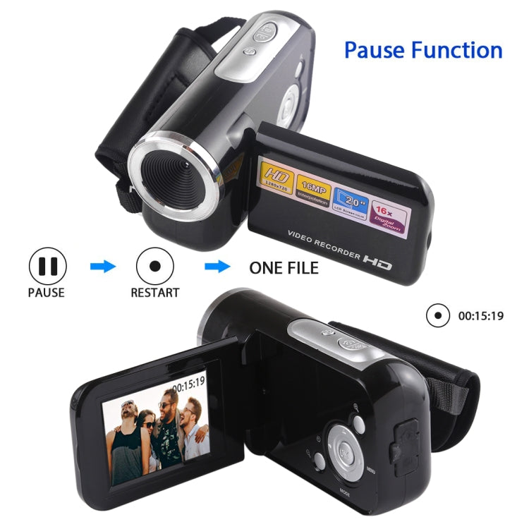 1280x720P HD 16X Zoom digital Cámara grabadora de video digital de 16.0 MP con pantalla LCD de 2.0 pulgadas
