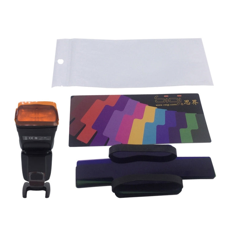 12 PCS SiGi SG120 Juego de filtros de 12 colores Accesorios de flash superior para cámara Filtro de temperatura, 12-color
