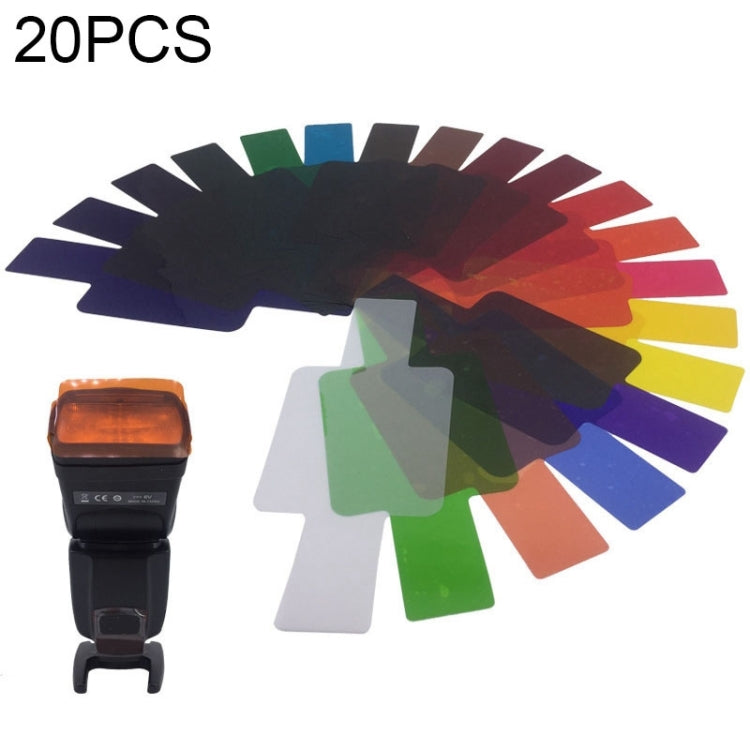 20 PCS / Set SiGi SG200 Juego de filtros de 20 colores Accesorios para flash superior de cámara Filtro de temperatura, 20-color