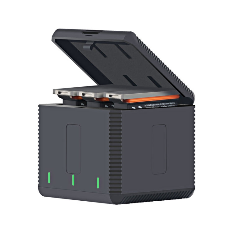 RUIGPRO Caja de cargador de carcasa de baterías triples USB con luz indicadora LED para DJI OSMO Action 1, Charger Box