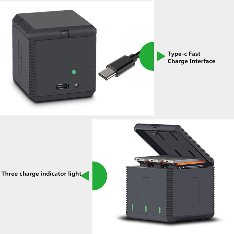 RUIGPRO 5V 3A QC 3.0 + PD Adaptador de corriente de cargador rápido para DJI OSMO Action, enchufe de EE. UU., Power Adapter