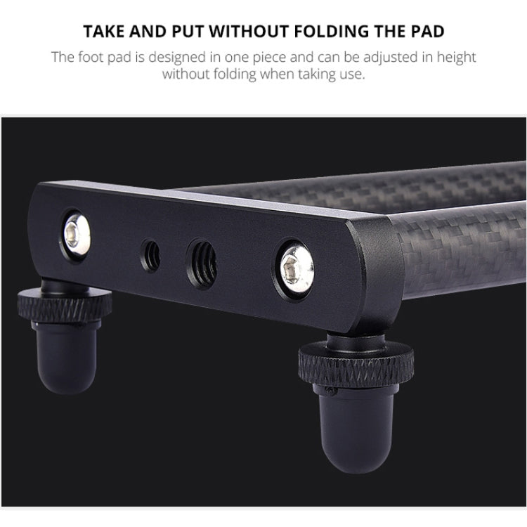 YELANGU L40T Riel deslizante de fibra de carbono de 40 cm para cámaras SLR/cámaras de vídeo, L40T 40cm