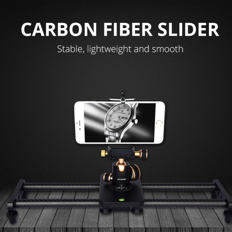 YELANGU L40T Riel deslizante de fibra de carbono de 40 cm para cámaras SLR/cámaras de vídeo, L40T 40cm