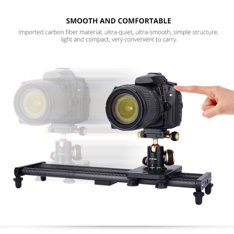 YELANGU L40T Riel deslizante de fibra de carbono de 40 cm para cámaras SLR/cámaras de vídeo, L40T 40cm