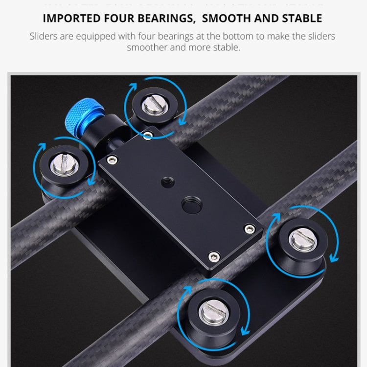 YELANGU L40T Riel deslizante de fibra de carbono de 40 cm para cámaras SLR/cámaras de vídeo, L40T 40cm