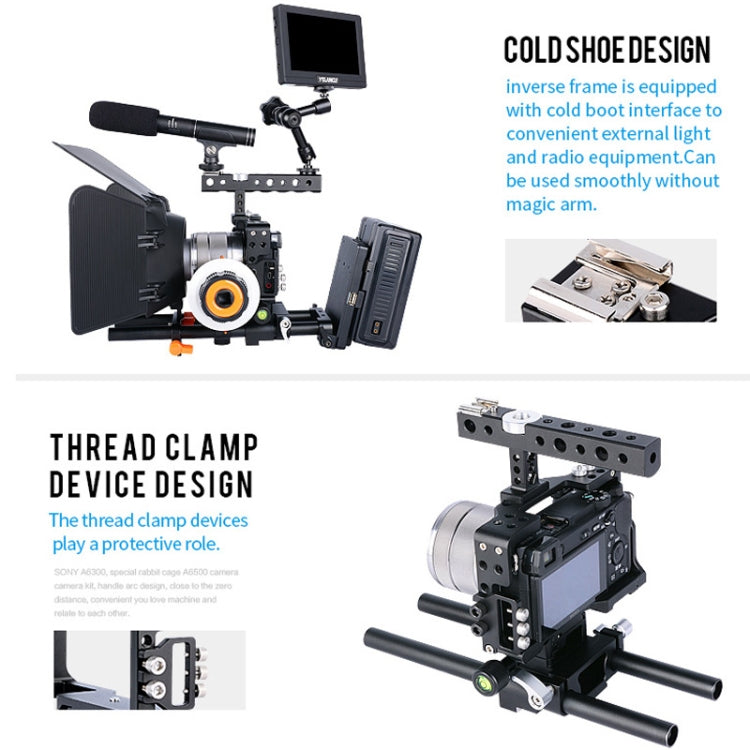 Estabilizador de jaula de vídeo para cámara YELANGU C6 para Sony A6000 / A6300 / A6500 / A6400, Stabilizer
