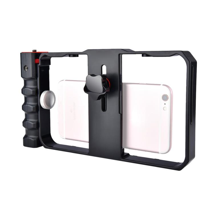 YELANGU YLG0901B Vlogging Transmisión en vivo Smartphone Jaula de plástico Video Rig Filmación Grabación Mango Estabilizador Soporte para iPhone, Galaxy, Huawei, Xiaomi, HTC, LG, Google y otros teléfonos inteligentes, YLG0901B