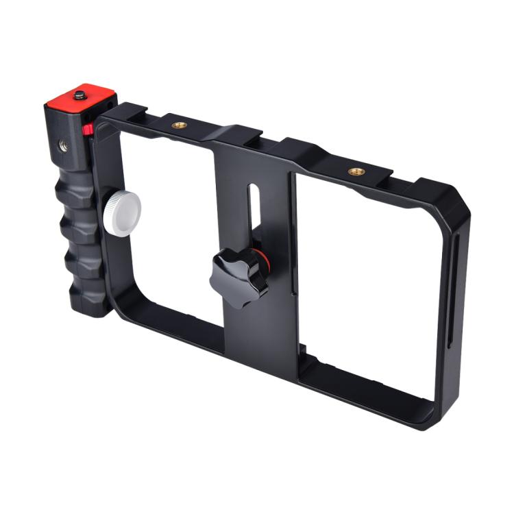 YELANGU YLG0901B Vlogging Transmisión en vivo Smartphone Jaula de plástico Video Rig Filmación Grabación Mango Estabilizador Soporte para iPhone, Galaxy, Huawei, Xiaomi, HTC, LG, Google y otros teléfonos inteligentes, YLG0901B