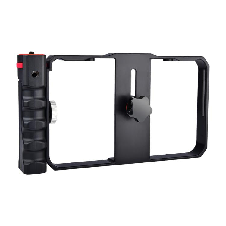 YELANGU YLG0901B Vlogging Transmisión en vivo Smartphone Jaula de plástico Video Rig Filmación Grabación Mango Estabilizador Soporte para iPhone, Galaxy, Huawei, Xiaomi, HTC, LG, Google y otros teléfonos inteligentes, YLG0901B