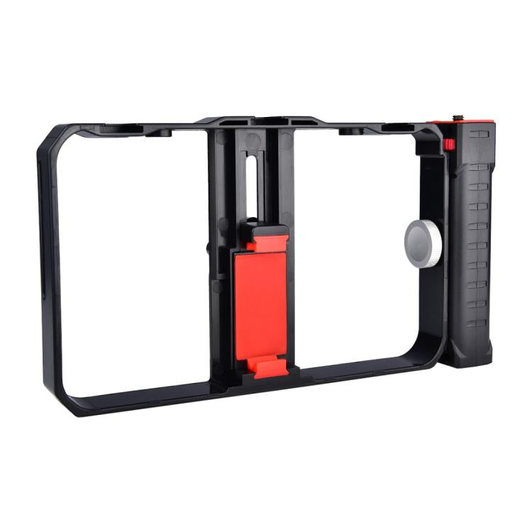 YELANGU YLG0901B Vlogging Transmisión en vivo Smartphone Jaula de plástico Video Rig Filmación Grabación Mango Estabilizador Soporte para iPhone, Galaxy, Huawei, Xiaomi, HTC, LG, Google y otros teléfonos inteligentes, YLG0901B