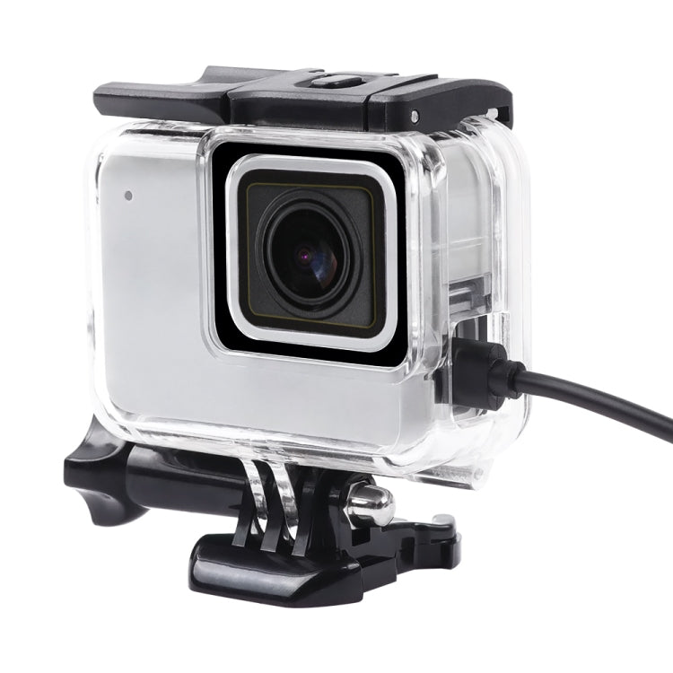 Para GoPro HERO7 carcasa de esqueleto blanca/plateada funda protectora lateral hueca con hebilla montaje básico y tornillo, Side Hollow