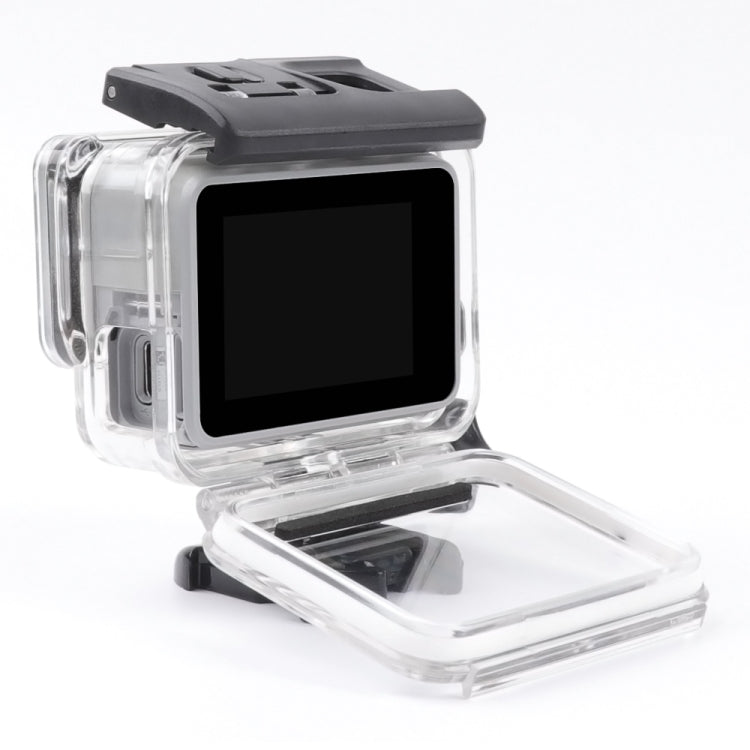 Para GoPro HERO7 carcasa de esqueleto blanca/plateada funda protectora lateral hueca con hebilla montaje básico y tornillo, Side Hollow