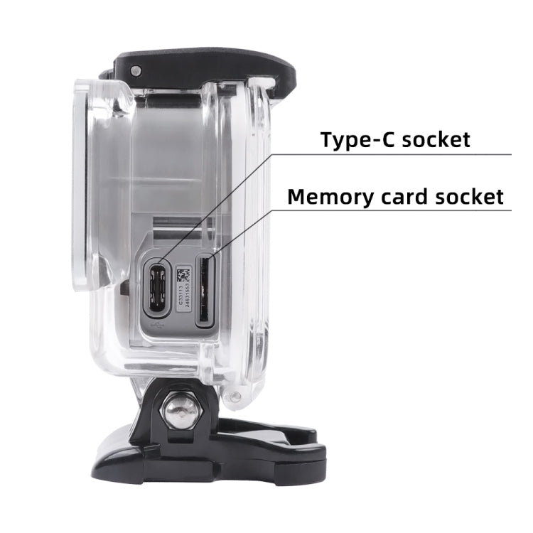 Para GoPro HERO7 carcasa de esqueleto blanca/plateada funda protectora lateral hueca con hebilla montaje básico y tornillo, Side Hollow