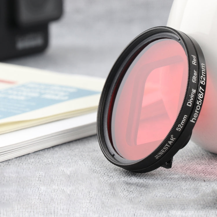 RUIGPRO para GoPro HERO 7/6/5 Filtro de lente de color rojo profesional de 52 mm con anillo adaptador de filtro y tapa de lente, Red Color Lens