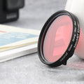 RUIGPRO para GoPro HERO 7/6/5 Filtro de lente de color rojo profesional de 52 mm con anillo adaptador de filtro y tapa de lente, Red Color Lens