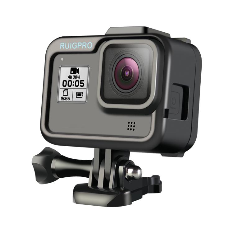 RUIGPRO para GoPro HERO8 Funda protectora de montaje en marco ABS de PC con borde estándar negro